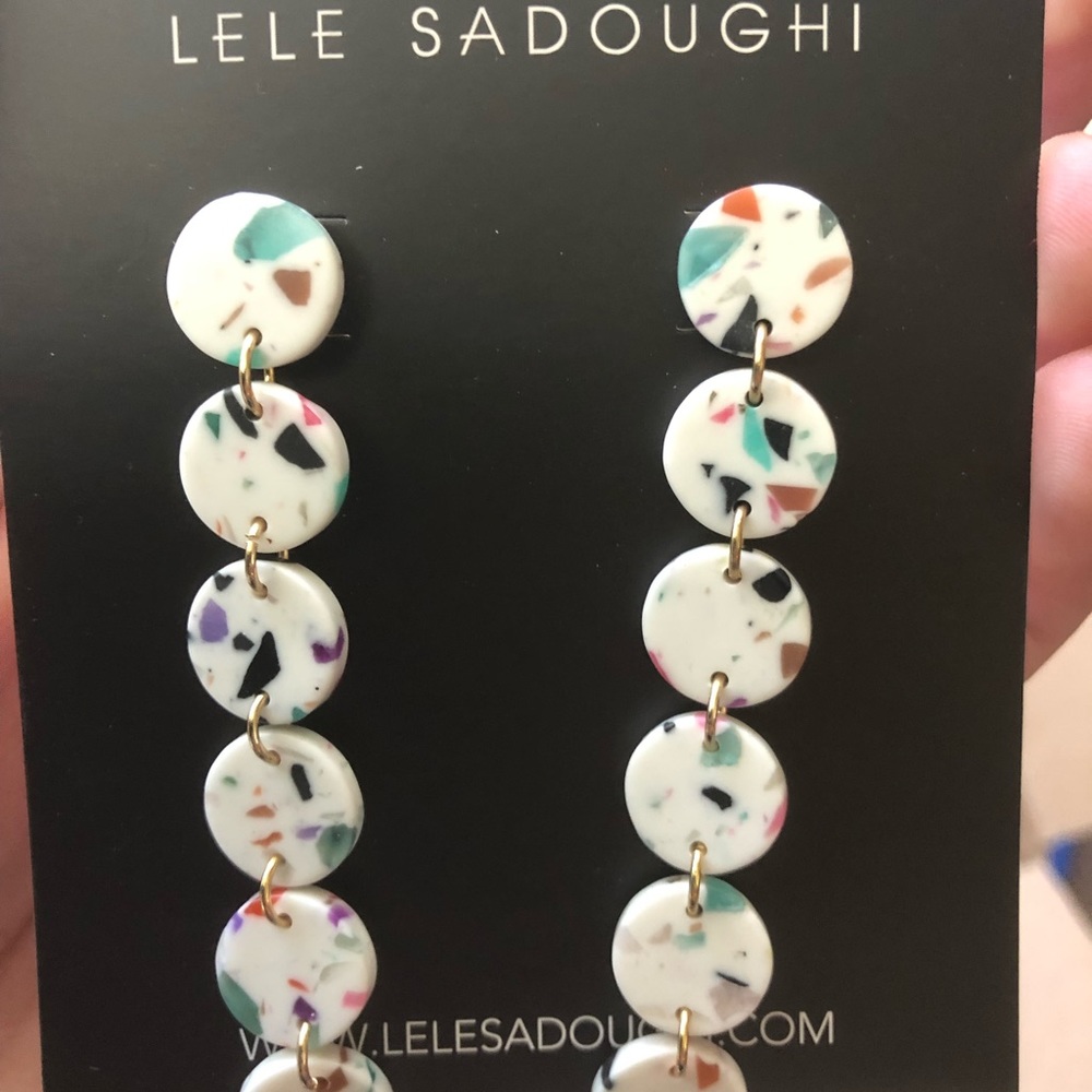 Lele Sadoughi Multicolor Circle Garland Earrings